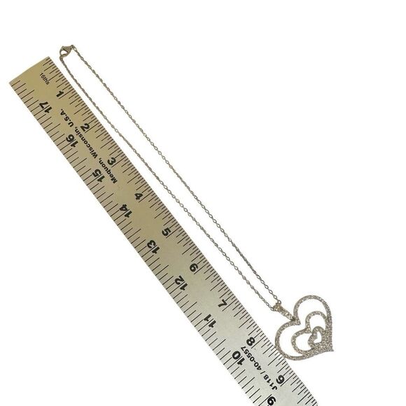 Nolan Miller Triple Heart Rhinestone Pendant Necklace - Picture 9 of 9